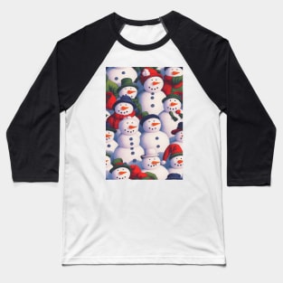 Christmas Seamless Pattern - Snowman #1 Baseball T-Shirt